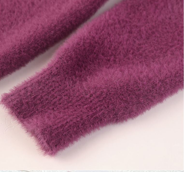Winter Women's Mink Fleece Half Turtleneck Sweater Solid Color Short Sweater Loose Large Size Outer Sweater