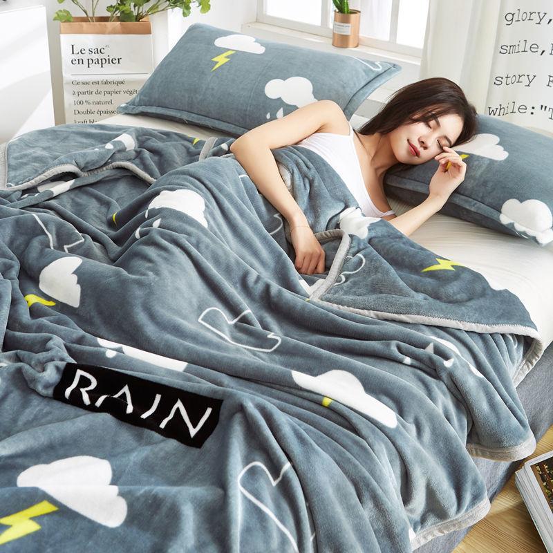 Thicken Blanket Quilt Coral Fleece Blanket Air Conditioning Blanket Flannel Bed Sheet Person Blanket Siesta Blanket Siesta Blanket Soft Blanket