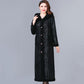 Winter Coat Mid-length Loose Fashion Ladies Plus Velvet Western Style V-neck Deerskin Velvet Coat Women