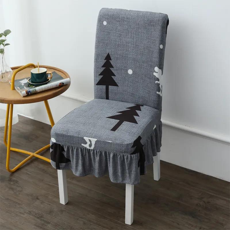 Elastic Chair Cover Cover Through Dining Chair Cover Stool Backrest Simple Household Cushion Conjoined Chair