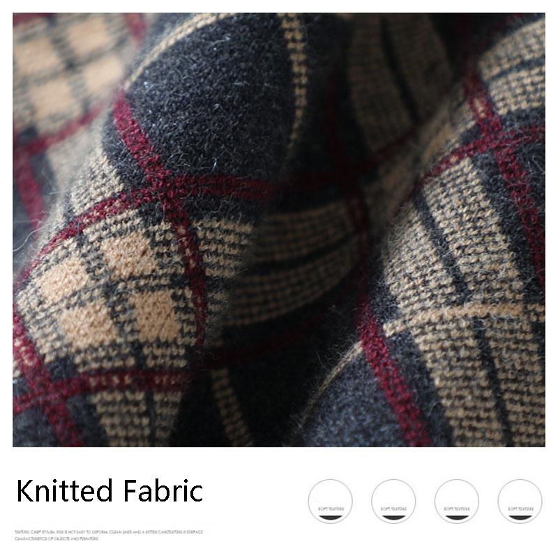 Ladies Long Knitted Skirt Autumn Winter Women's Fringed Plaid Umbrella Skirt High Waist A-line Big Swing Skirt