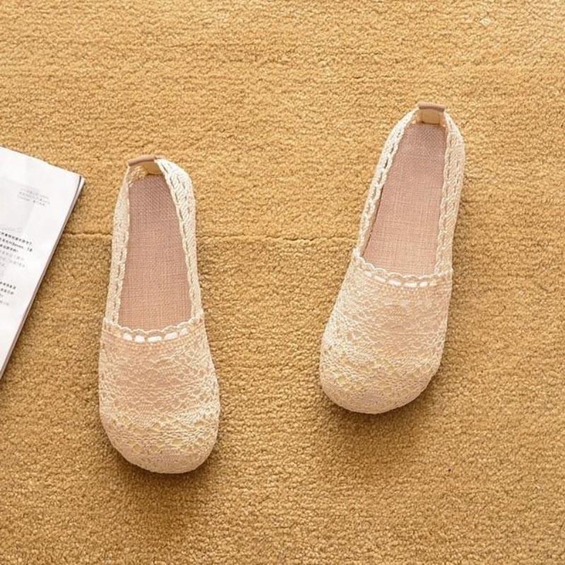 Spring Summer Women Mesh Hollow Flat-bottomed Pregnant Women Shoes Soft-soled Single Shoes All-match Casual Lazy Shoes