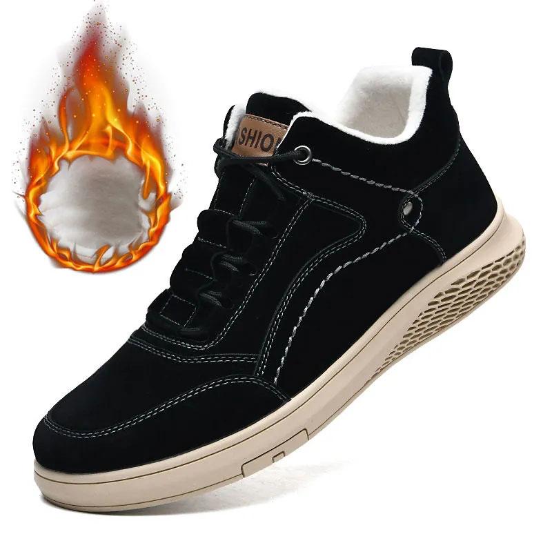 Winter High-top Large Size 38-48 Size Men's Shoes Plus Velvet Warm Cotton Shoes All-match Casual Shoes Non-slip Tooling Shoes Snow Boots