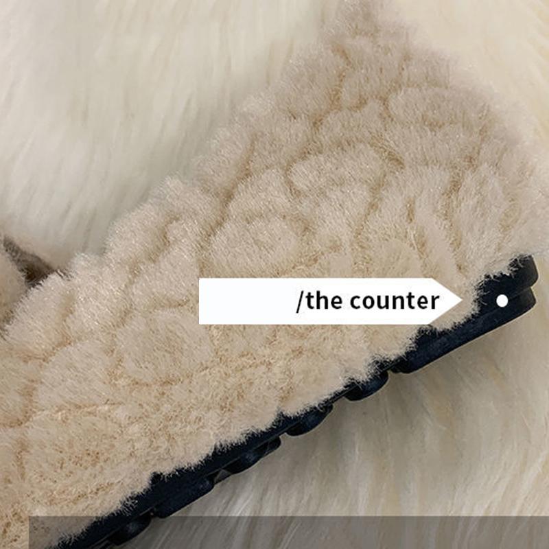 Plush Shoes, Women's Outer Wear, Autumn and Winter Flat-bottomed Lazy One-step Pregnant Women's Shoes Plush Beanie Cotton Shoes Moccasin Shoes
