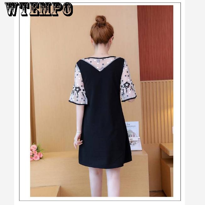 Slim Midi Dress Lace Loose Style