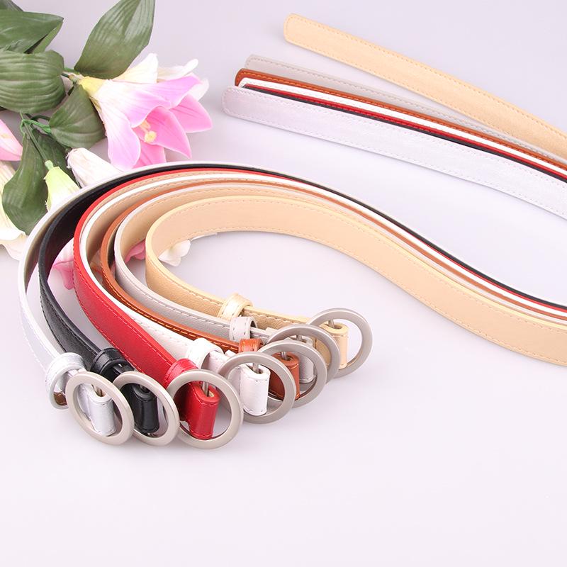 Women Belts Solid Color Thin Skinny Waistband Adjustable Belt Leather Waist Belts Women