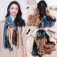 Scarf Flower Wrap Shawl Silk Imitation Satin Women Elegant All-match Headscarf Sunscreen Gauze Shawl