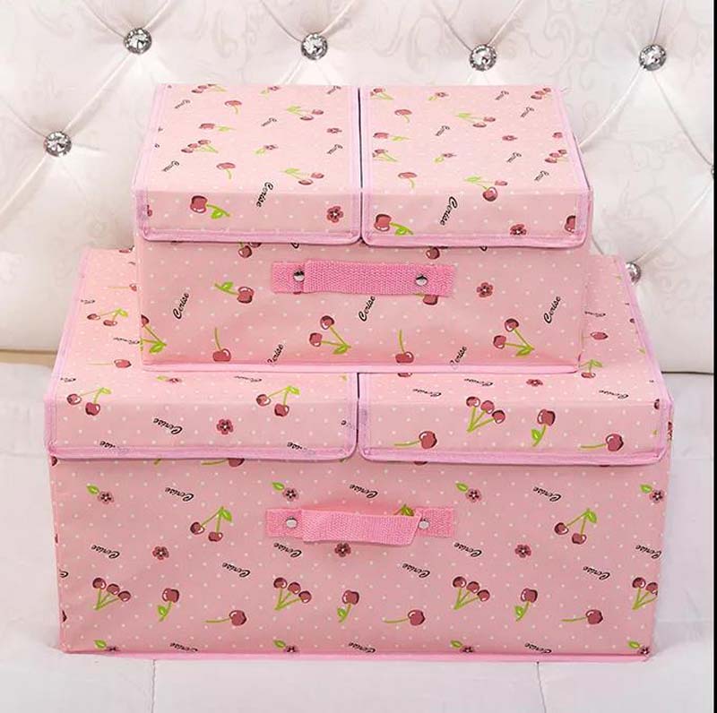 Cloth Storage Box Double Cover Storage Box Foldable Underwear Socks Book Storage Box