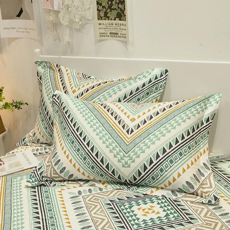 100% Cotton Pillow Case A Pair of Double Bed Bedding Pillow Case 48*74cm Pastoral Style