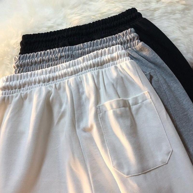Love Embroidered Pantyhose Women's Summer Tide Brand Ins Thin Section Straight Embroidered Wide Leg Beam
