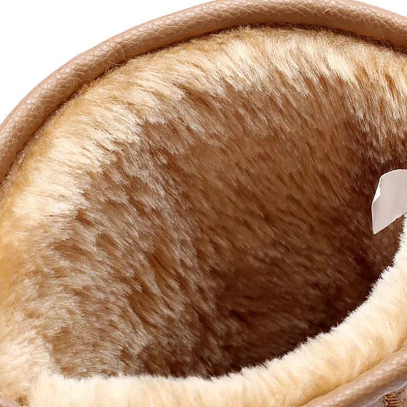 Snow Boots Women's Leather Mid-tube Korean Version Plus Velvet Non-slip Waterproof Women's Boots Cotton Shoes Winter Shoes