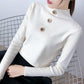 Core-spun Half Turtleneck Pullover Sweater Women Autumn and Winter Slim Knit Sweater Long-sleeved Bottoming Shirt with Top Tide