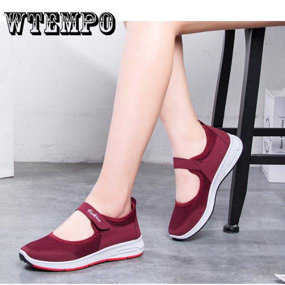 Pair of Shoes Women Flat 4 Colors Breathable Sport Fitness Slip on Casual Loafer Shoes