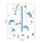 Cartoon Dolphin Height Wall Stickers for Kids Rooms Nursery Wall Decoration Decals