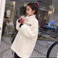 Autumn and Winter Long Sweater Female Students Loose Long-sleeved Jacket Plush Fleece Pullover Blouse