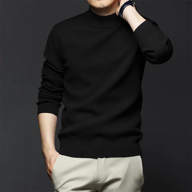 Casual Bottoming Knitwear Sweatshirts Autumn Men's Sweater Warmth Korean Version of Knitwear Long-sleeved Solid Color Top