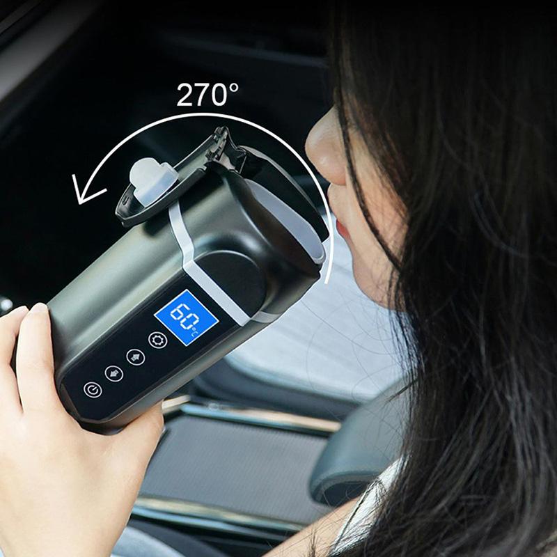 2 Pcs LCD Display Car Electric Heating Cup Stainless Steel Water Cup Temperature Control Kettle