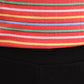 Mom Spring and Autumn Long Sleeve T-Shirt Striped Top Short Casual Bottoming Shirt