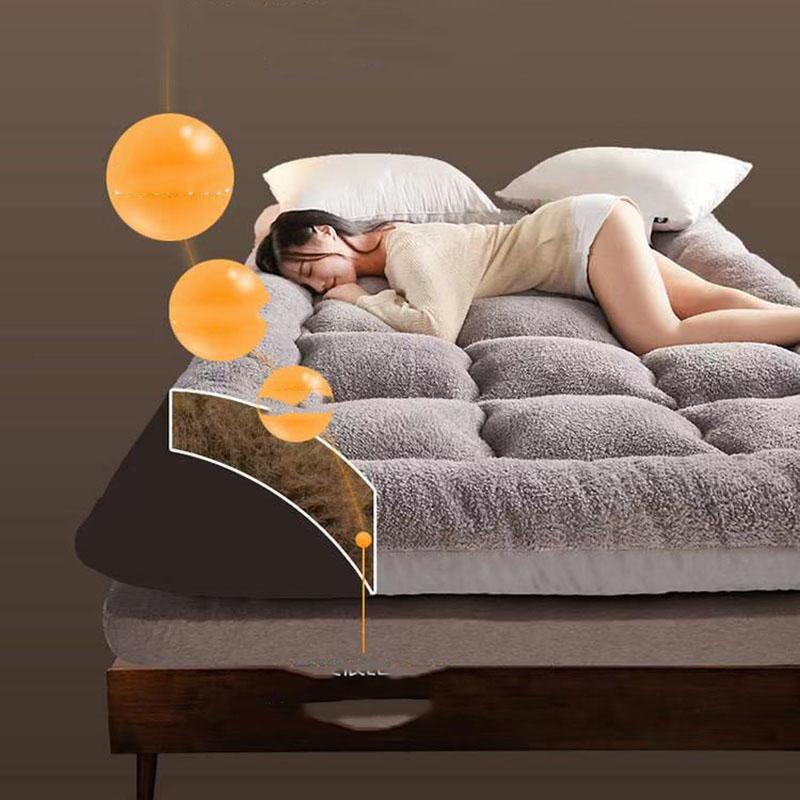Winter Bedroom Lamb Velvet Household Sleeping Mat Comfortable Warm Bed, Student Dormitory Thick Cushion