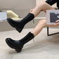Chelsea Boots Mid-tube Boots Plus Velvet Snow Boots British Style Martin Boots Thick-soled Winter Boots Autumn and Winter