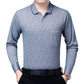 Men's Cotton Plaid Printed Polo Shirt Long-sleeved T-shirt Middle-aged Elderly Spring and Autumn Thin Tops Casual Business Lapel Shirts