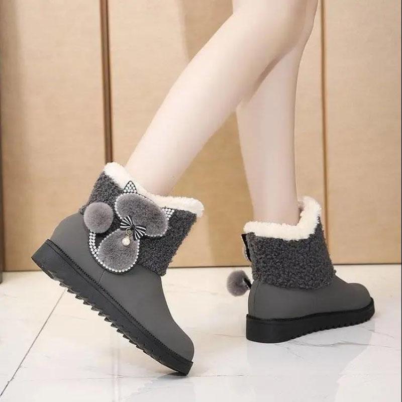 Plus Velvet and Cotton Snow Boots Short Boots Women's Boots Flat Bottom Martin Women's Shoes Round Toe Low Heels