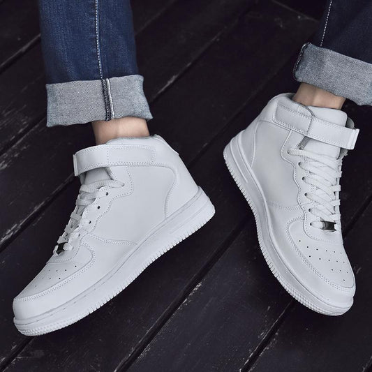 Fashion Shoes Men Sneakers Men Boots Hip Hop Leather Casual Shoes White Gym Shoes