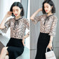 Chiffon Shirt Women's Fungus Collar Floral Trumpet Sleeve Small Shirt Elegant Bottoming Shirt