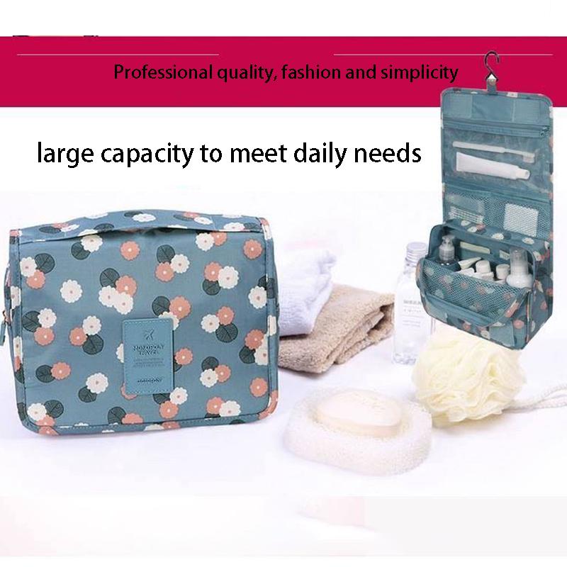 Foldable makeup bags Cosmetic bag Zippered case portable Hanging Toiletry Organizer for Women Girls