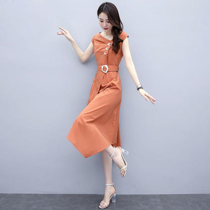 Dress Female Light Mature Wind Waist Was Thin Temperament Dress French Long Skirt Ladies Waist Dress Elegant Temperament Long Skirt