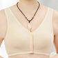 Vest-style Front Buckle No Steel Ring Gather Underwear Plus Size Fixed Double Shoulder Strap  Thin Soft Texture Breathable Solid Color Bra