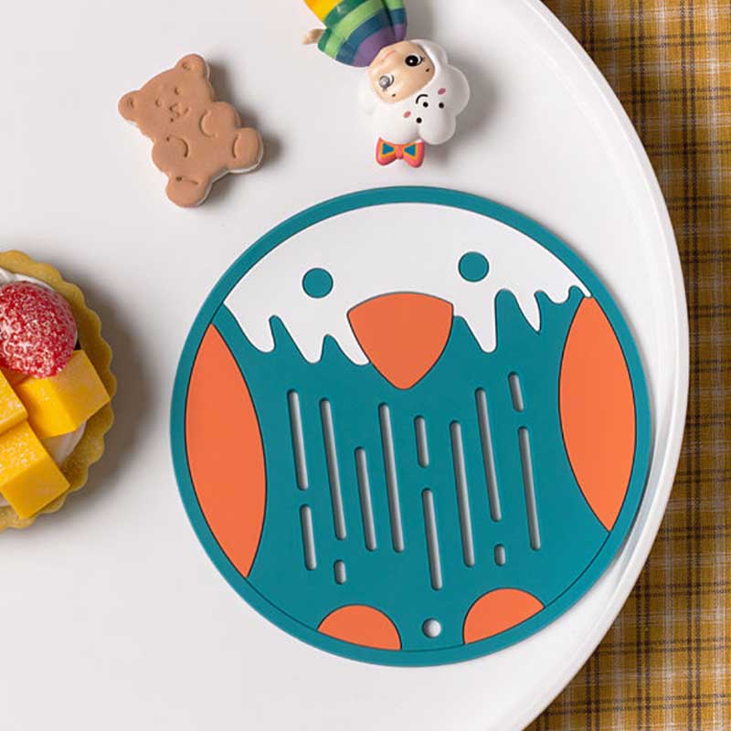 6pcs Cartoon Fruit Cute Table Mat Silicone Mat Non-slip Anti-scalding Coaster