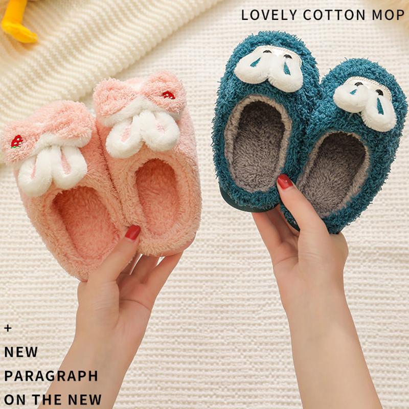 Winter Children's Cotton Slippers Indoor Non-slip Home Slippers Warm Plush Baby Slippers