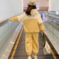 Girls Suit Spring and Autumn Korean Version Sports and Leisure Two-piece Set Letter Printing Pullover Long-sleeved Loose Color Matching Two-piece Set