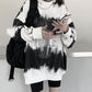 Personalized Tie-dye Printed Sweatshirt Women's Mid-length O-neck Loose Pullover Hoodies