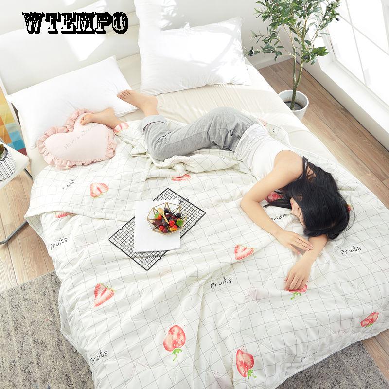 WTEMPO Printed Quilt Dormitory Quilt Air Conditioning Is Comfortable Summer Cool Quilt Fashion