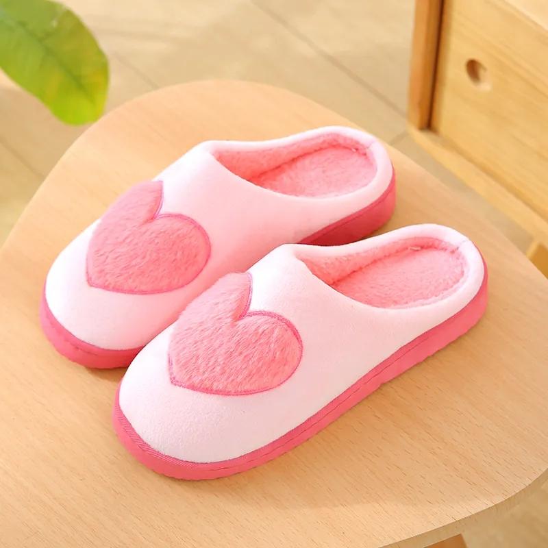 Womens Cute Slippers Winter Home Slippers Cartoon Shoes Non Slip Women Men Warm Soft House Slippers Indoor Bedroom Lovers Couples