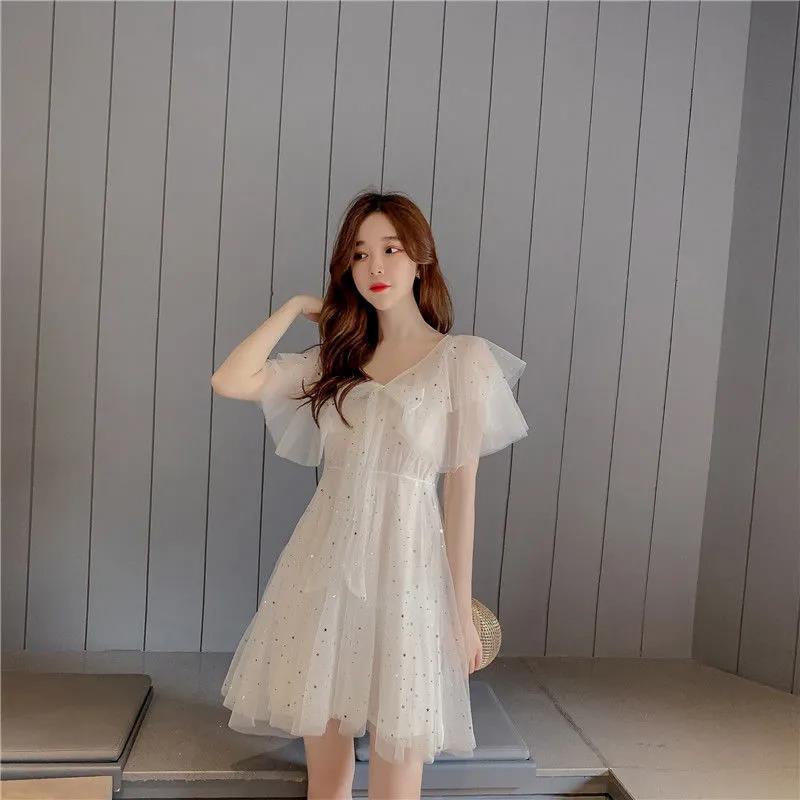 Summer New Fashion Temperament Niche Dress Super Fairy Star Net Gauze Skirt Western Style Two-piece Dress