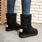 Snow Boots Women's Mid-tube Winter Korean Version of All-match Sequined Cotton Shoes Plus Velvet Warm Non-slip Boots