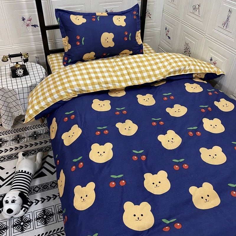 Three-piece Bed Quilt Cover Sheet Pillowcase Children's Bed Home Bedding Set Single Bed Cartoon