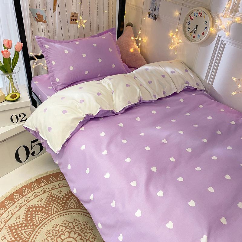 Princess Style Bed Three-piece Single Bed Sheet Pillowcase Quilt Cover Set Love