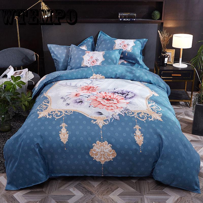 4Pcs/Set Classic Comforter Bedding Set Bed Linen Cotton Duvet Cover Set Home Textile