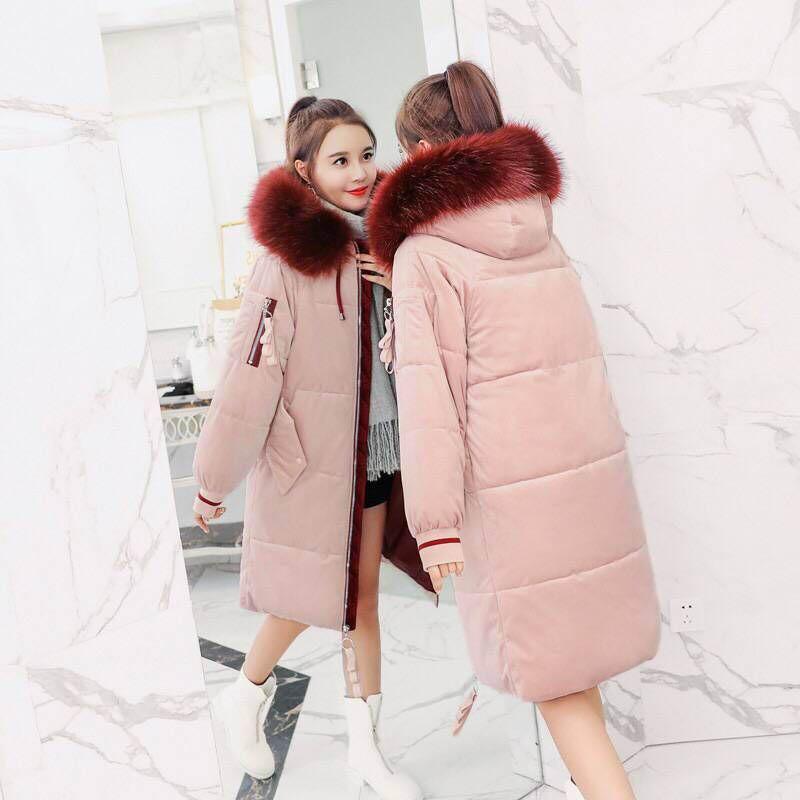 Gold Velvet Cotton-padded Jacket Women's Mid-length Student Winter Jacket Down Cotton-padded Jacket Women