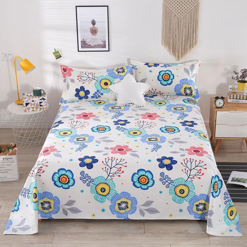 Old Coarse Cloth Sheets Three-piece Set Single-piece Cotton Thick Bedding Naked Sleeping Single Double Dormitory Washable and Foldable