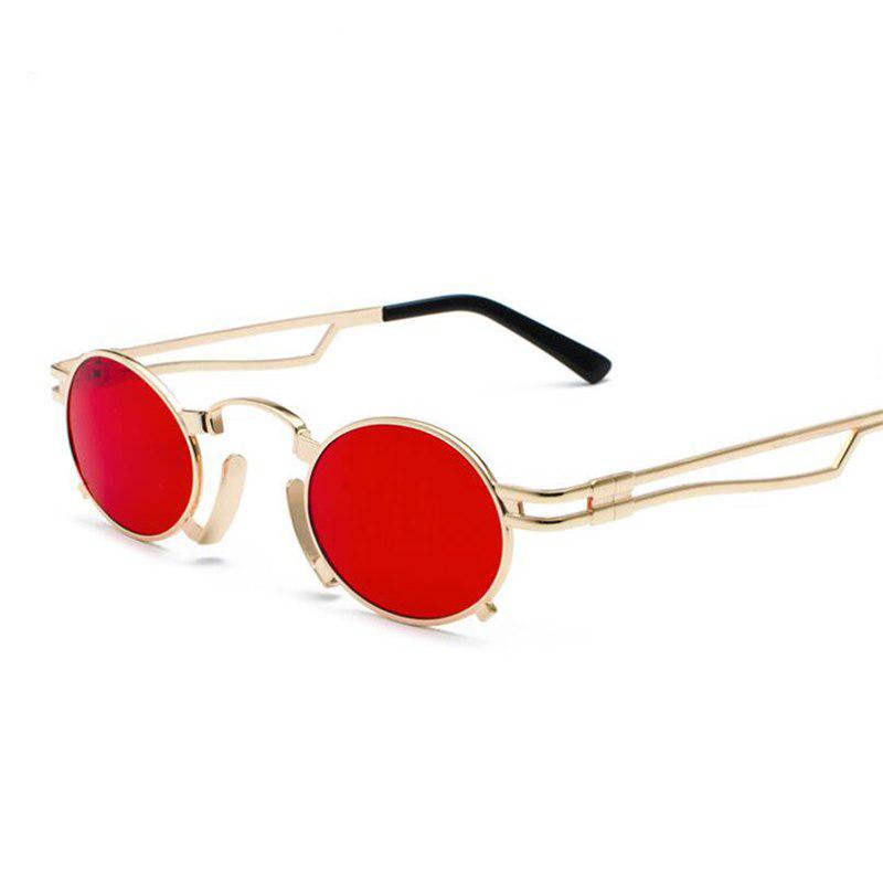 WTEMPO Small Frame Steampunk Sunglasses Women Men Brand Designer Metal Oval Sunglasses For Unisex Vi