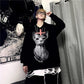 Autumn and Winter Sweater Women Dark Personality Hairless Cat Print