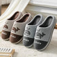Autumn and Winter Cotton Slippers Men's and Women's Slippers Indoor Warmth Flat-bottomed Cotton Shoes with Bear Pattern