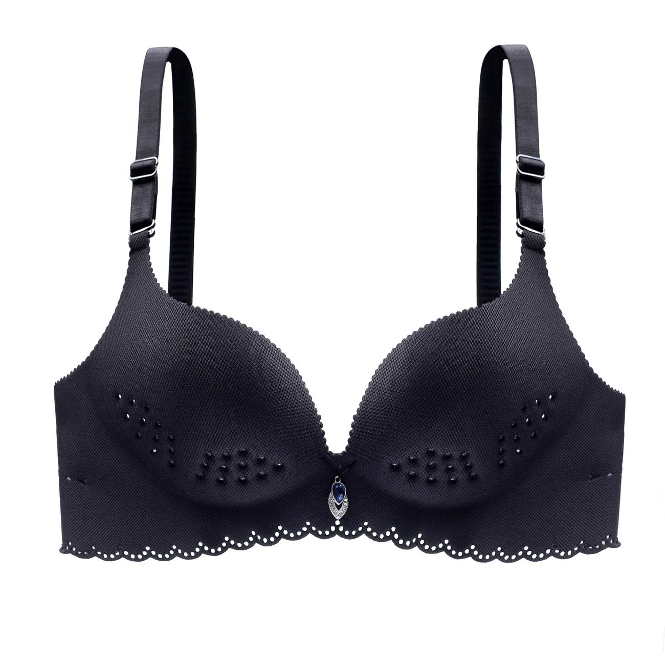 Lace-up Bra Summer Thin Section Seamless Breathable Bra Underwear Women's No Steel Ring Adjustable Push-up Bra