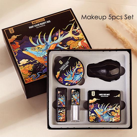 5/7pcs Makeup Gift Box Mushroom Head Air Cushion Foudation Mascara Powder Matte Lipstick Makeup Set