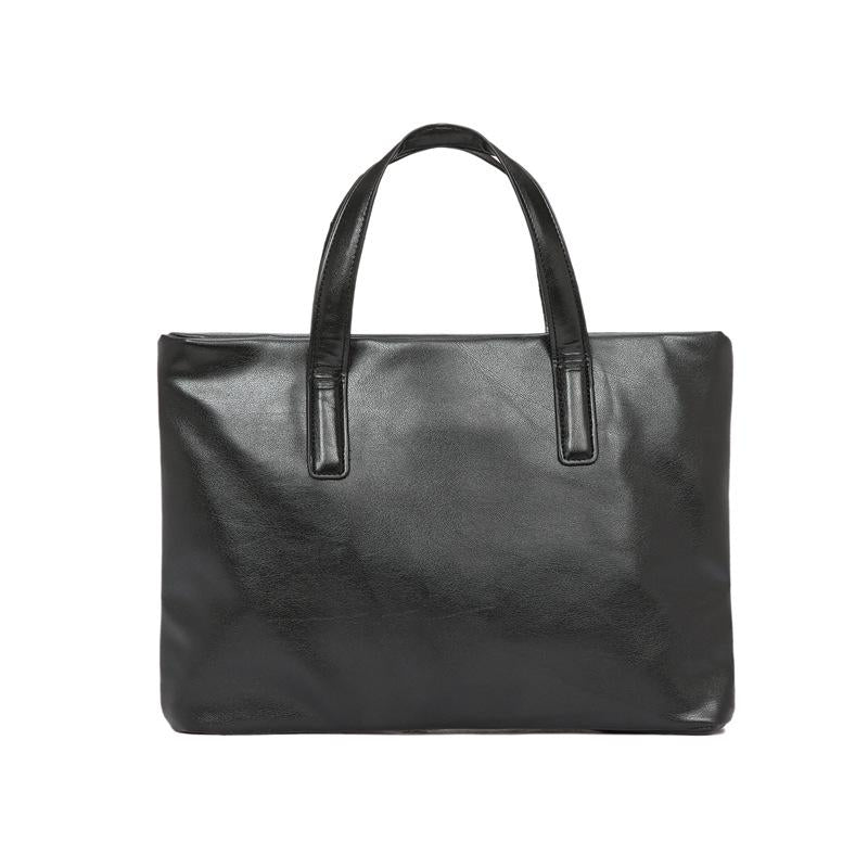 Business Briefcase Men Black PU Leather Large Capacity Anti-theft Handbag Shoulder Bags Computer Bag